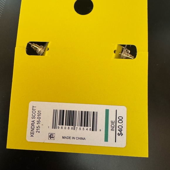 Kendra Scott Indie Gold and Pink Drop Earrings - Picture 3 of 3